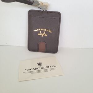 Macaronic Style Name Card ID Holder Wallet Small Brown Luggage Hang Tag Boho New